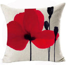 Axyaa Red Poppy Watercolor Cushion Cover