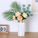 Nordic Marble & Gold Trim Vase by Axyaa - Modern Ceramics for Home Decor