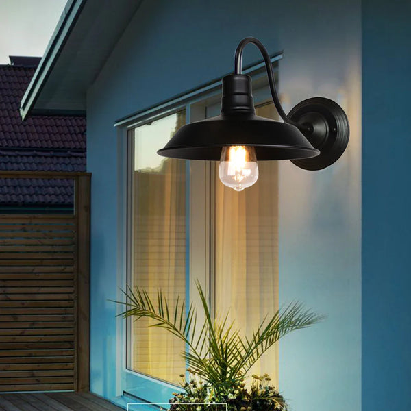 Axya Industrial Loft Black Lampshade Wall Sconce LED Retro Lighting