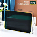 Axyaa Transparent Plastic Tray: Large Rectangle Pallet for Tea, Drink, Grocery Storage.