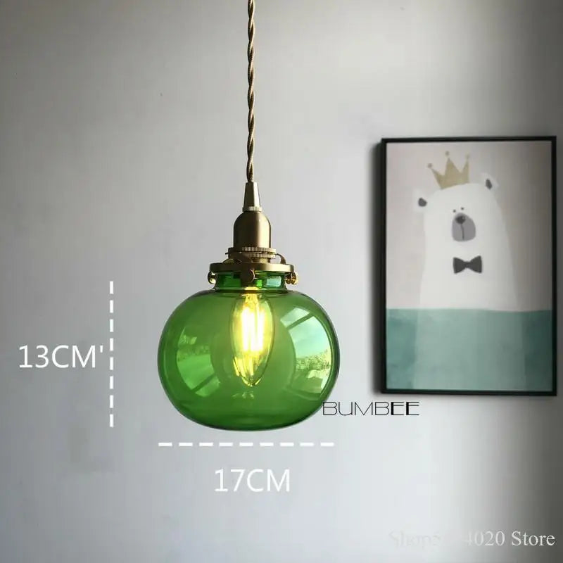Axyaa Retro Brass Glass Pendant Chandelier Lighting E27