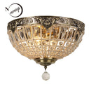 Axyaa Vintage Crystal Ceiling Lamp Bronze Metal LED 220V E27 for Home Hotel Bedroom