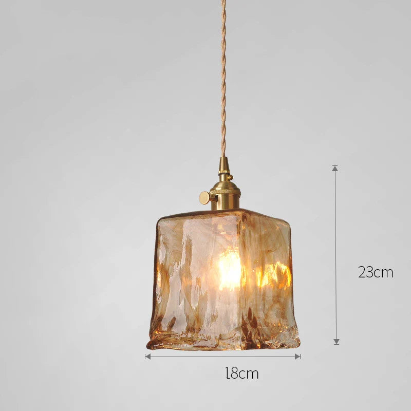 Axyaa Nordic Purple Glass LED Pendant Light, Modern Hanging Lamp for Bar, Bedroom, Dinning Room