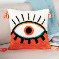 Axyaa Black Abstract Eye Cushion Cover for Home Decoration