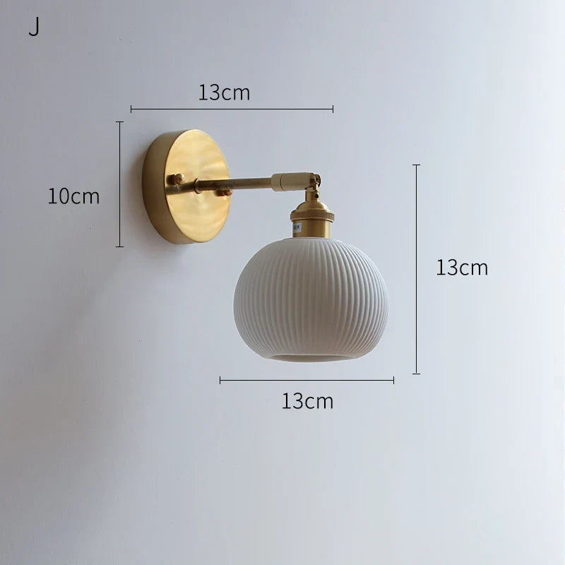 Axyaa Ceramic LED Wall Lamp with Knob Switch for Bedroom, Bathroom, and Stairway