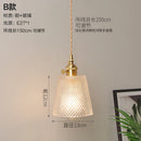 Axyaa Nordic Style Copper Pendant Light with Glass Shade - Modern Hanging Lamp