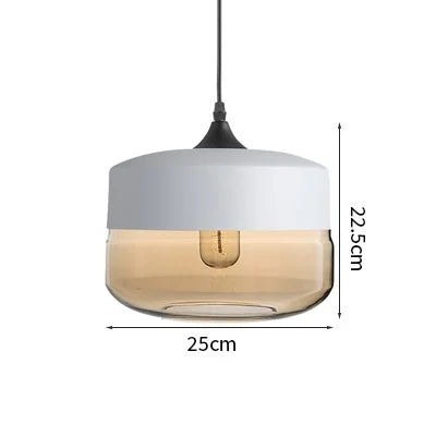 Axyaa Nordic LED Pendant Light Wood Glass Hanging Lamp for Bedroom Dinning Living Room