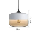 Nordic Modern LED Pendant Light Wood Color Glass Hanging Lamp Axyaa