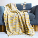 Axyaa Navy Blue Checkered Knit Throw 130x240cm