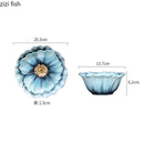 Axyaa Embossed Flower Ceramic Bowl Set for Stylish Dining Experience