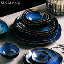 Axya Nordic Ceramic Dinnerware Set, Irregular Shape, Pottery Plate and Bowl, Salad Dish