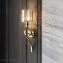 Axyaa Gold Lustre Crystal Wall Lamp for Luxe Living Room & Bedroom Lighting