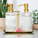 Axya Golden Stainless Steel Sub-bottle Dispenser 400ml Glass Lotion Bottle
