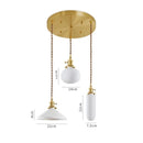Axyaa Copper Ceramic LED Pendant Light Modern Hanging Lamp for Home Indoor Lighting