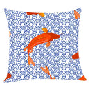 Axyaa Fish Series Cotton Linen Cushion Cover 45X45Cm Home Decor Sofas