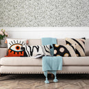 Axyaa Black Abstract Eye Cushion Cover for Home Decoration