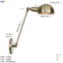 Axyaa Retro Loft Industrial Wall Lamp LED Light - Black Swing Arm Wall Sconce