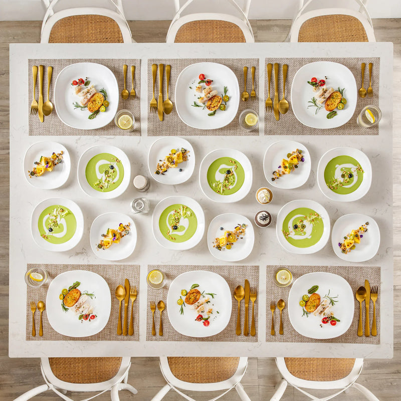 Axya™ Esmer Opal Glass Dinner Set: Dinner, Soup, Dessert Plate Set - 18/36-Piece Durable Collection