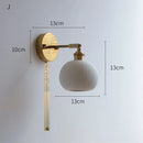 Axyaa Ceramic LED Wall Sconce with Knob Switch - Modern Bedroom Bathroom Mirror Light