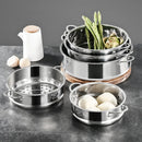 Axyaa Stainless Steel Steamer Pot Grid Tray Double Ear Drain Basket