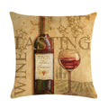 Axyaa Red Wine Bottle Throw Pillow Cover 45X45CM