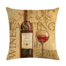 Axyaa Red Wine Bottle Throw Pillow Cover 45X45CM