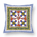 Axyaa Watercolor Geometric Flowers Polyester Cushion Cover Sofa Throw Pillow Cover