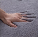 Axyaa Gray Faux Fur Carpet Soft Plush Rug for Modern Living Room and Children's Bedroom
