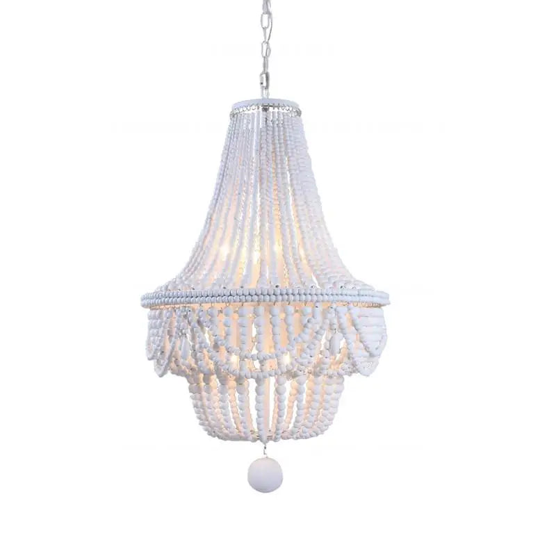 Blue Grey White Beads Chandelier Nordic Lighting for Kitchen Bedroom by Axyaa