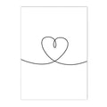 Axyaa Heart Calligraphy Poster Black White Minimalist Wall Art Print