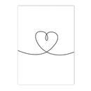 Axyaa Heart Calligraphy Poster Black White Minimalist Wall Art Print