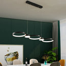 Axyaa Black Ring LED Chandelier for Modern Living Room, Bedroom, Dining Room