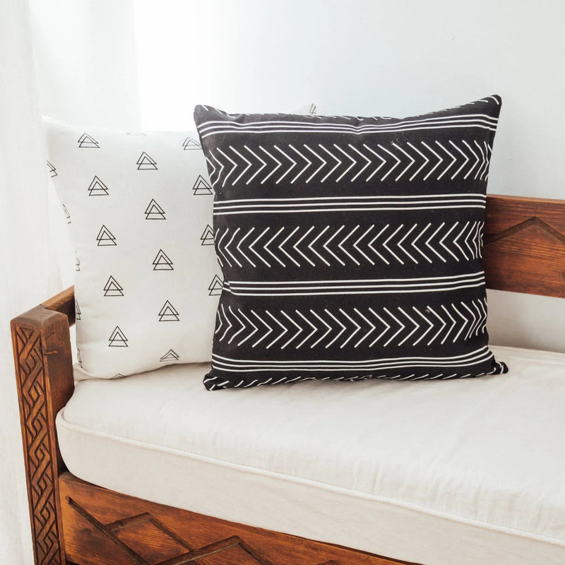 Axyaa White Geometric Cushion Covers 45x45 for Sofa Couch Living Room