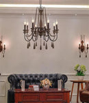 Axyaa Wood Chandelier - Retro Candle Light Fixture for Home Decor