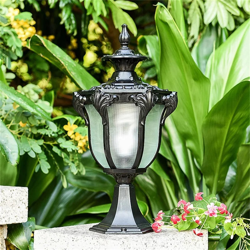 Axyaa Retro Outdoor Wall Light - Waterproof IP65 Pillar Post Lamp in Classical Design