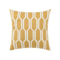 Daisy Floral Geometric Embroidery Pillow Cover 45x45cm Yellow Blue Soft Cozy