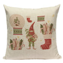 Axyaa Christmas Deer Snowman Cartoon Cushion Cover - Festive Decor Pillowcase