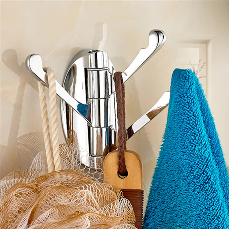 Axya 3-Hook Rotating Wall Hanger for Bathroom and Kitchen Towels