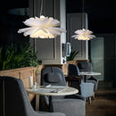 Axyaa White Flower Pendant Lamp: Elegant E27 Acrylic Lampshade for Bedroom and Living Room