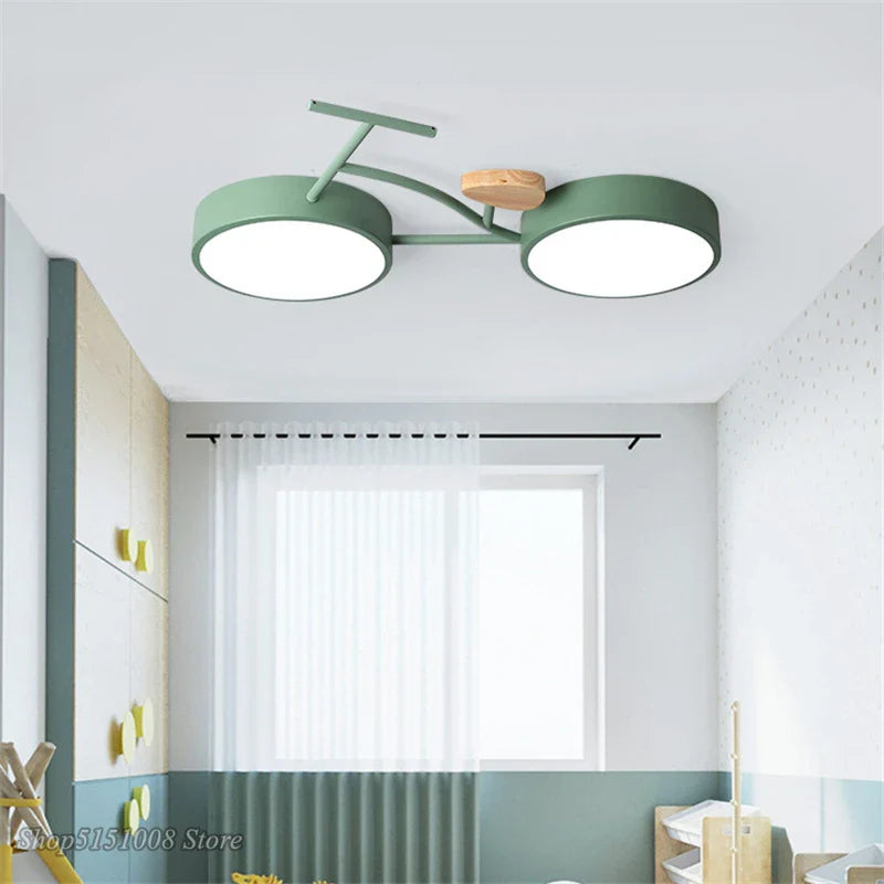 Axyaa Nordic LED Ceiling Lamp: Kids Bedroom Green White Gray Light