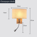 Axyaa Wood LED Wall Lamp Nordic Bedroom Reading Light