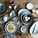 Axya Ceramic Dinner Plates Set - Porcelain Nordic Dinnerware for Snacks and Meals