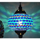 Axyaa Vintage Turkish Mosaic Swan Table Lamp Glass Handcrafted Art Deco Bed Light
