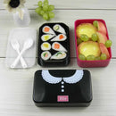 Axyaa Romantic Couple Lunch Box: Creative Microwave Bento with Tableware, 600ml