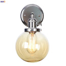 Axyaa Amber Glass Ball Wall Lights Modern LED Wall Lamp