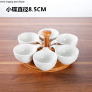 Axya White Ceramics Partition Fruit Platter for Home, Bar, KTV, Snacks