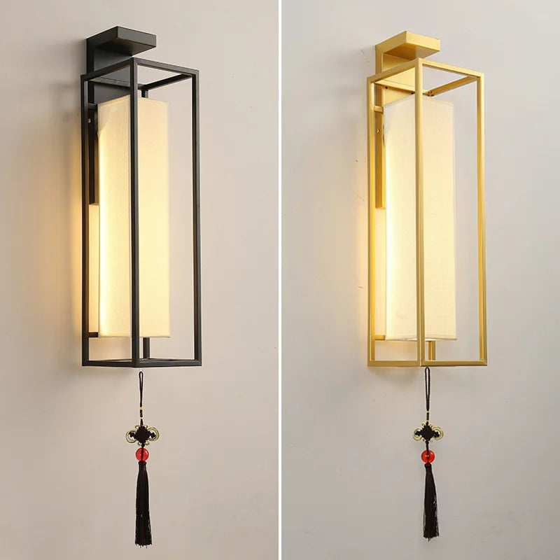 Axyaa Chinese Lantern Wall Lamp for Living Room Bedroom Hotel Corridor