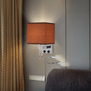 Axyaa LED Fabric Wall Sconce with USB Port for Bedroom and Living Room