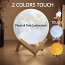 Axyaa Moon Lamp Night Light - Personalized Photo & Text Customization