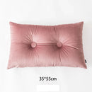 Axyaa Soft Velvet Button Cushion in Pink/Blue, 45x45cm